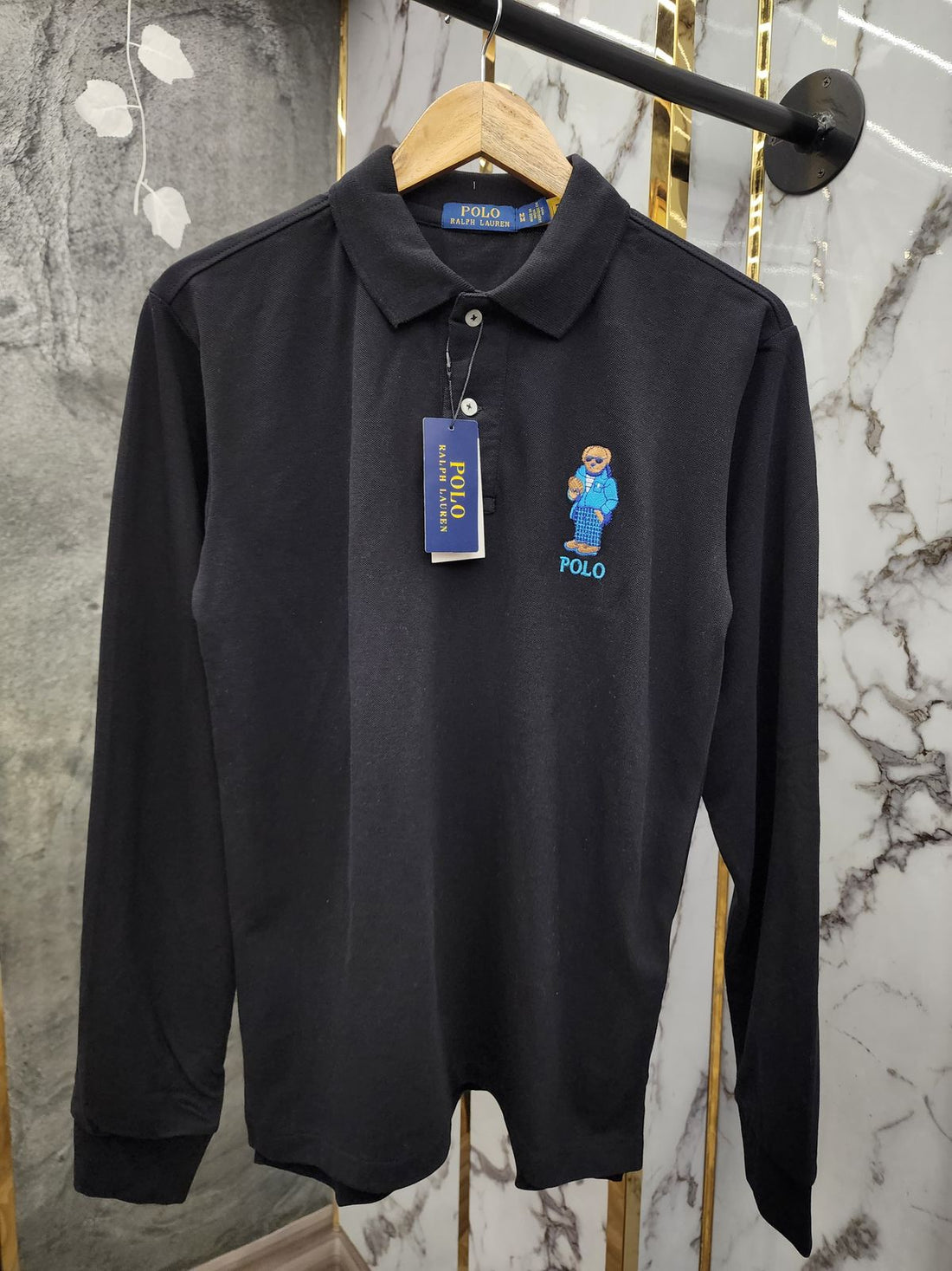 Classic Bear Long-Sleeve Polo for Men