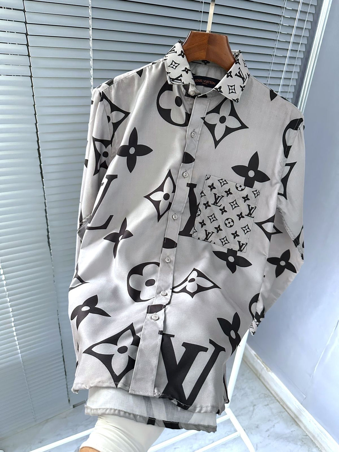 L.V. Premium Cotton Lycra Shirt – All Over Print